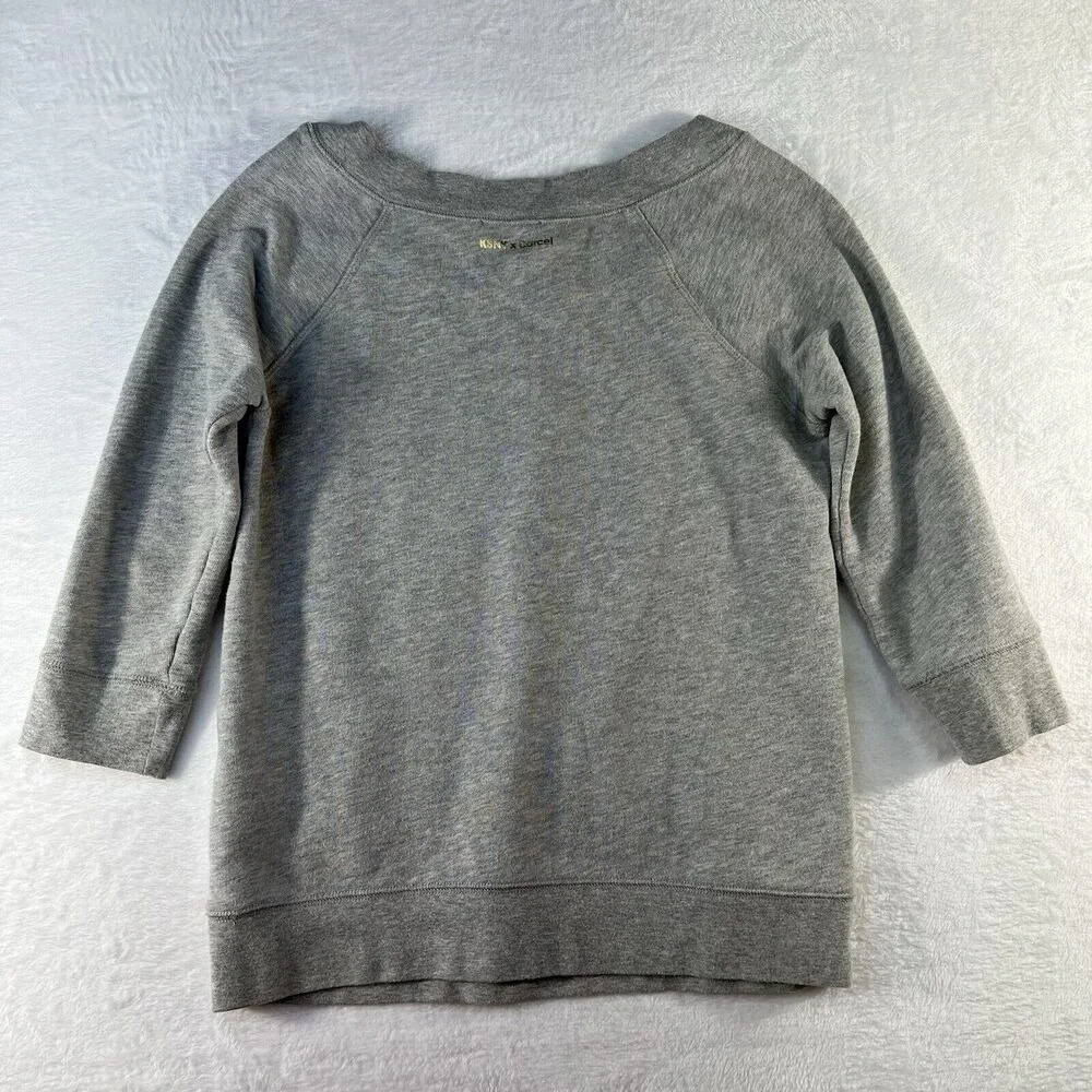 Kate‎ Spade x Darcel Size XS Women's Pink Donut Graphic Sweatshirt Boatneck Grey